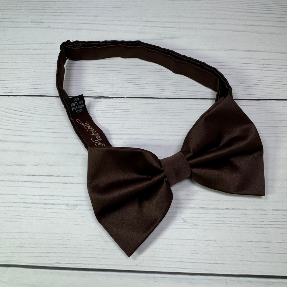 St. Patrick Bow Tie Mens One Size Brown Pre-Tied Adjustable Satin Formal Dapper